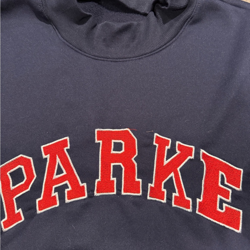 DUP!! Parke Navy Crew Sweatshirt with Red Lettering - Picture 2 of 2